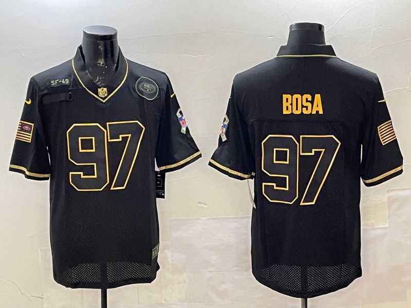 Men San Francisco 49ers #97 Bosa Black Gold 2025 Nike Limited NFL Jersey style 1->san francisco 49ers->NFL Jersey